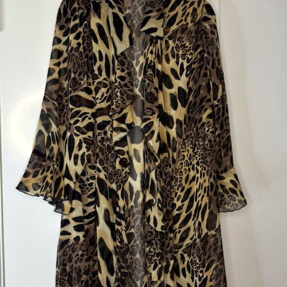 Sheer Leopard Duster Plus Size - Picture 1 of 10
